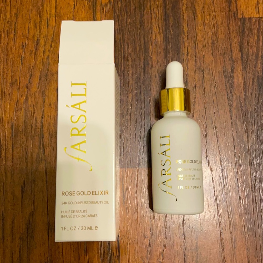 NIB farsali Rose Gold Elixer 24K Gold Infused Beauty Oil